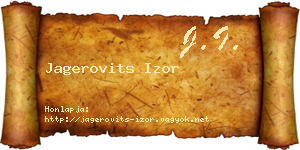 Jagerovits Izor névjegykártya